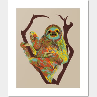 Sloth Portrait Posters and Art